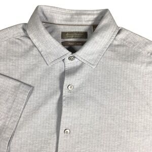 Daniel Cremieux Signature Collection Mens Large Blue Pima Cotton SS Button Down